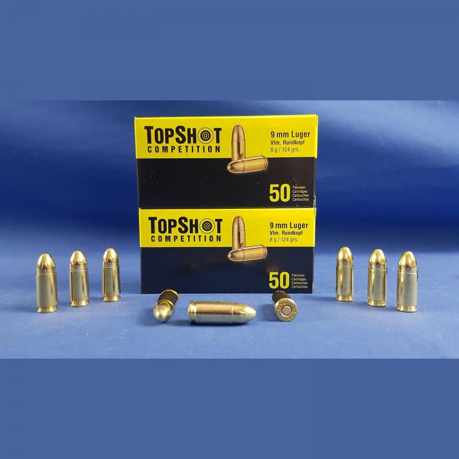 TopShot Competition FMJ 9mm Luger 124grs 8g