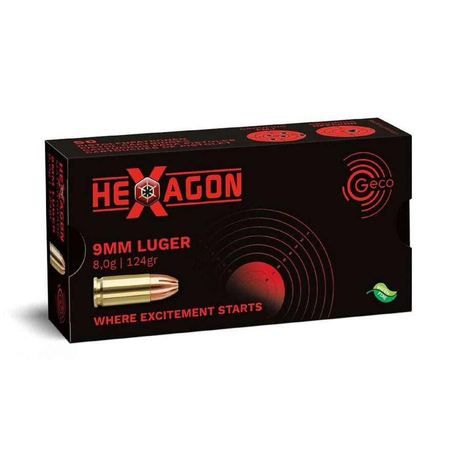 GECO 9 mm Luger Hexagon 8,0g/124gr 50Stk.