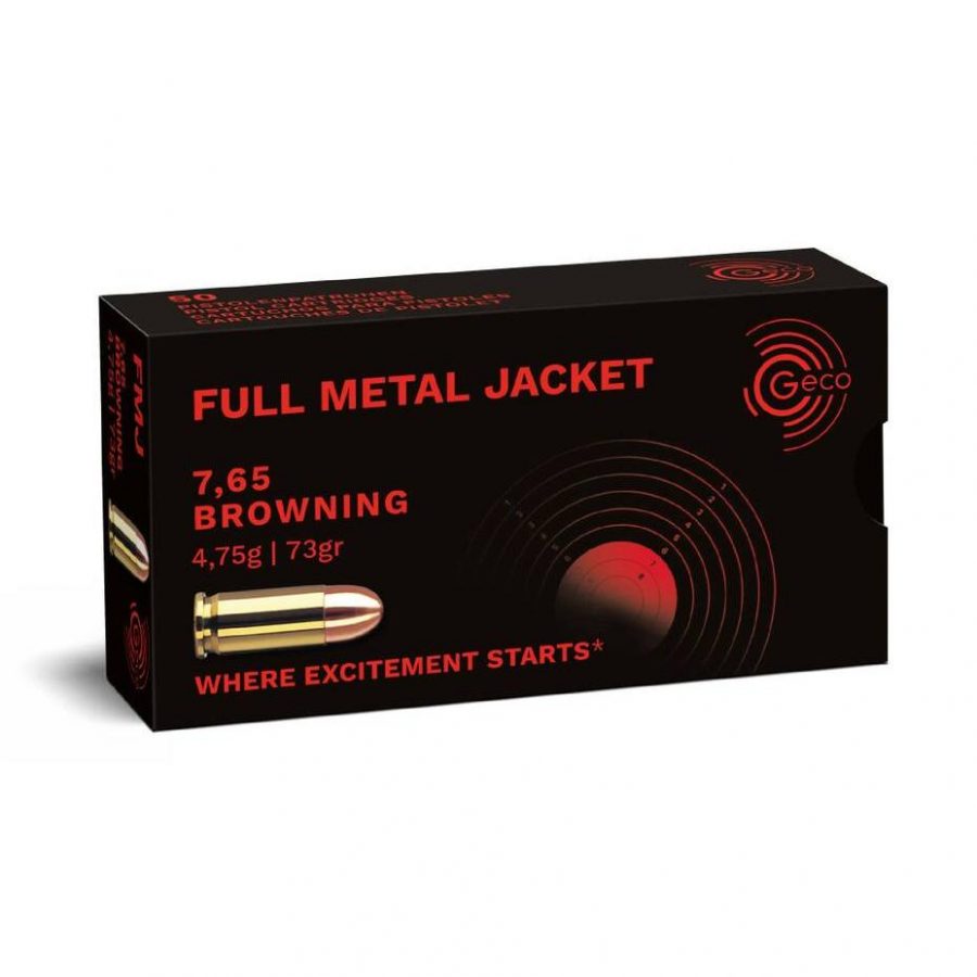 Geco 7,65 Browning Full Metal Jacket 4,75g/73gr 50 Stk.